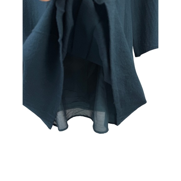 A.P.C. Rue Madame Paris Wool Bell Sleeve Box Pleat Dark Teal Mini Dress 38 - Picture 11 of 14